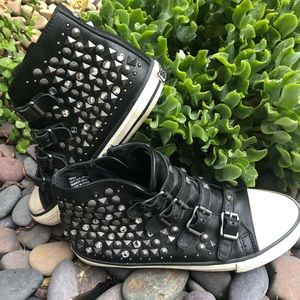 Ash Leather Studded High Top